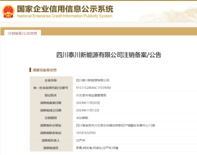 四川某光伏企業(yè)解散!
