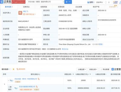 天合光能2億元投資新設(shè)晶硅公司